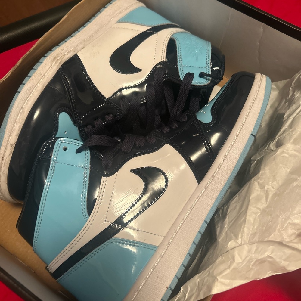 Blue and Black High-Top Sneakers